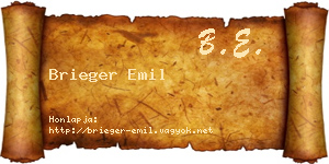 Brieger Emil névjegykártya