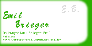 emil brieger business card